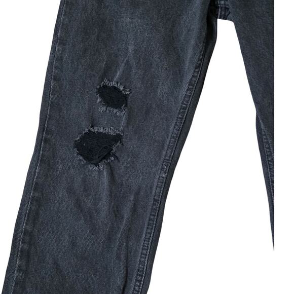 Old Navy Women’s Size 12 High Rise Slouchy Straight Black Cropped Ripped Jeans - Picture 8 of 11